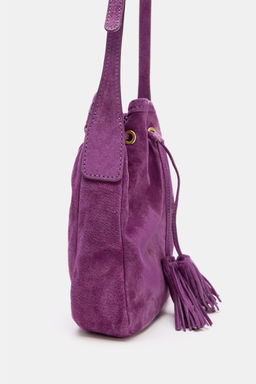 MINI BANDOLERA FRUNCIDA PIEL / Morado - Zara фото 5
