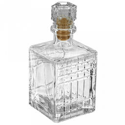 Графин-штоф стеклянный "Кубик" 0,7л, 9,6х9,6х21см, премиальный (Россия)