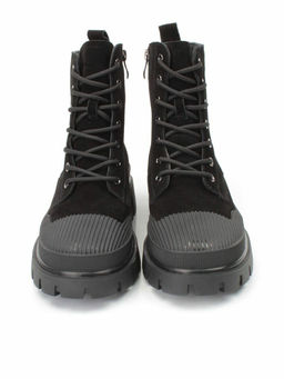 04-297-1M BLACK Ботинки зимние женские (натуральная замша, шерсть)