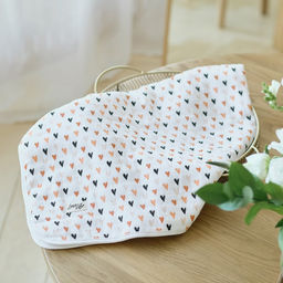 Полотенце детское Сердечки 50*90см,100% хл, муслин 105 гр/м2, махра 300гр/м2