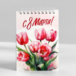 Цена за 10 шт. Блокнот А6, 40 л. В клетку. Обложка картон С 8 Марта