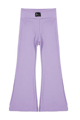 Lila Duz/Basic Flare/Ispanyol Paca K?z Cocuk Esnek Orme Tayt TKDSS24TA00007