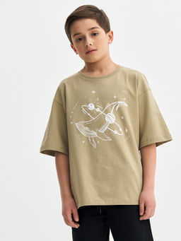 Футболка для девочки цвета хаки с принтом - Kogankids фото 26