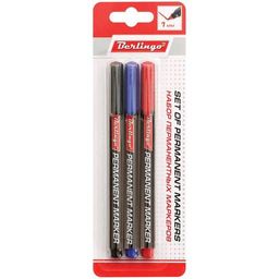 Набор маркеров BERLINGO "Multiline PE100" 3цв., 1мм (BMc_31409) перм., пулевидные, европодвес