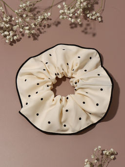 Цена за 3 шт. Резинка для волос "Орбита гранд" горох, 13 см, молочный