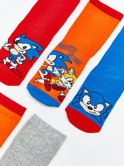 Sonic Desenli Erkek ?ocuk Soket ?orap 5li