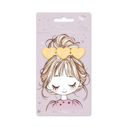 Заколка для волос зажим, арт. 71769 / 10 СЕРДЕЧКИ (в наборе: 1шт., 6,5 см, черный металл, полиэфирная смола, цвет: жёлтый, подложка из мелованного картона + ПЭТ-пакет с европодвесом)