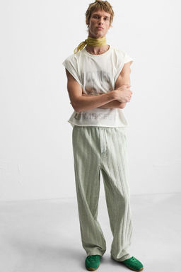 RELAXED FIT JACQUARD TROUSERS - Zara фото 35