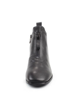 01-M43-16 BLACK Ботинки демисезонные женские (натуральная кожа)