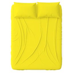 Желтый Простыня 1,5 спальная 150х220см, поплин 115г/м2, хлопок 100%, Домашняя мода (Россия)