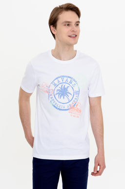 Erkek Beyaz Bisiklet Yaka Ti__rt