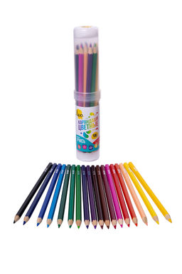 Лео Учись Набор цветных карандашей в тубусе LNTCP-18 заточенный 2 х 18 цв