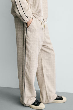 PANTAL?N JOGGER ESTRUCTURA BANDA CONTRASTE / Crudo - Zara фото 6