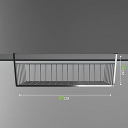 Корзина сетчатая навесная на полку Доляна, 40×25×14 см, хром