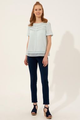 Женская бирюзовая рубашка с коротким рукавом - U.s. polo assn фото 4