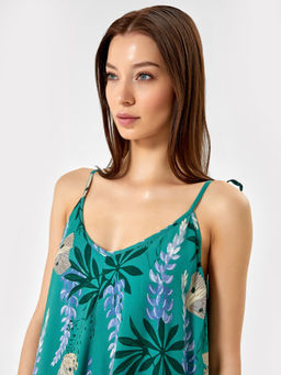 САРАФАН ЖЕНСКИЙ цветы на зеленом 152569 - Mark formelle фото 5