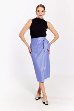 Юбка с имитацией запаха из эко кожи - Serginnetti фото 4