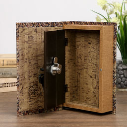 Шкатулка книга - сейф «Чертополох», дерево, 21×13×5 см