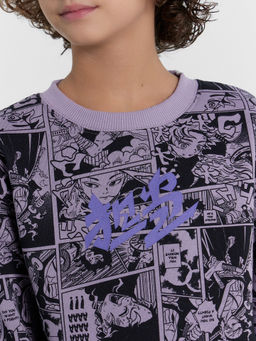 Свитшот для мальчиков фиолетовый с принтом аниме - Mark formelle фото 5
