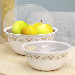 Цена за 2 шт. Чаша "Эстетика" 1,7л (с крышкой) (бело-бежевый) М8738