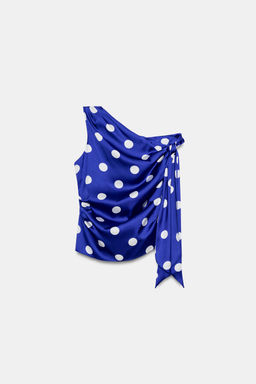 TOP LUNARES LAZO / Azul / Blanco