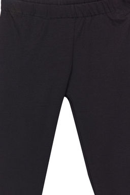 Siyah K?z Cocuk Pamuklu Basic Esnek Orme Tayt TKDSS24TA00005 - Trendyolmilla фото 5