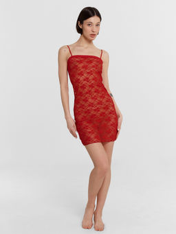 Комбинация женская красная кружевная красный 572390