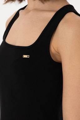 Kad_n Siyah Y_rtma_l_ Kolsuz Kare Yaka _rme Elbise Sepette S_rpriz _ndirim - U.s. polo assn фото 7