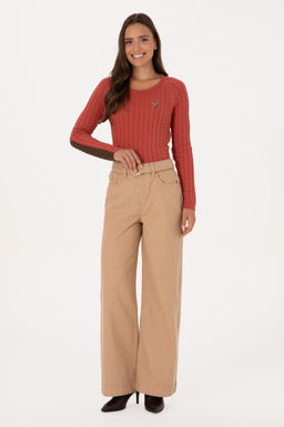 Kad_n Camel Jean Pantolon Sepette S_rpriz _ndirim