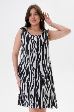 Платье женское из кулирки Кэтрин белая зебра макси - Амадэль фото 8