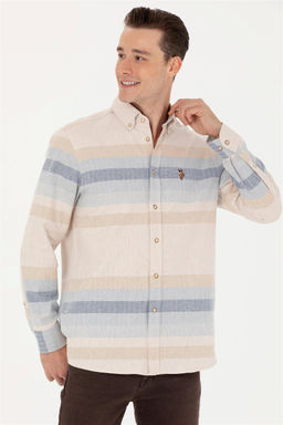 U. S. Polo Assn Мужская рубашка светло-коричневого цвета с длинным рукавом - U.s. polo assn фото 8