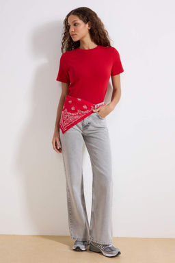 TRENDYOLMILLA Gri Yuksek Bel Wide Leg Jeans TWOAW25JE00178  фото 6