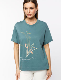 Футболка Vilatte D49.071 из хлопка полынь