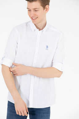 U. S. Polo Assn Мужская белая рубашка с длинным рукавом - U.s. polo assn фото 4