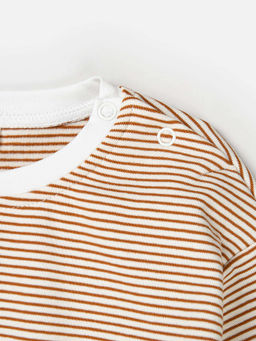 Лонгслив Полоска Экрю с начесом 0+ - Bungly фото 6