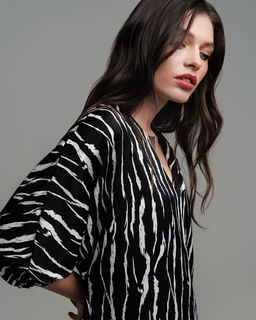 Платье шёлковое с цельнокроеным рукавом FVP001 - Sahar art lab фото 3