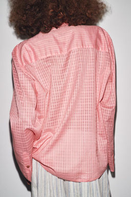ZW COLLECTION CHECK PYJAMA SHIRT - Zara фото 5