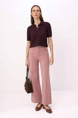 Gul Kurusu Dikis Detayl? Yuksek Bel Orta Esnek Wide Leg Jeans TWOSS26JE00207