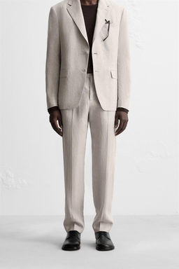 100% LINEN SUIT TROUSERS - Zara фото 6
