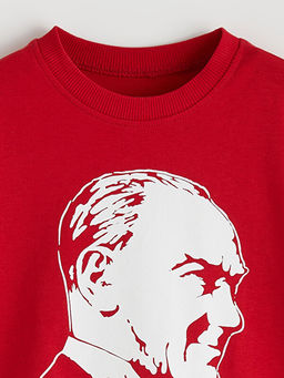 Bisiklet Yaka Atat?rk Bask?l? Erkek ?ocuk Ti??rt