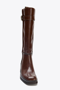 CONTRAST TOPSTITCH KNEE-HIGH BOOTS - Zara фото 5