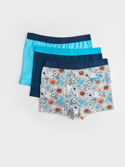Bask?l? Erkek ?ocuk Boxer 3l?
