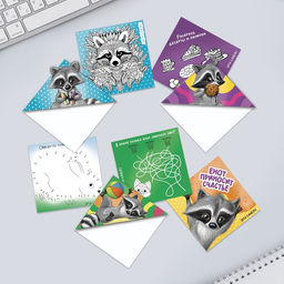 Цена за 20 шт. Закладки-оригами «Енот», МИКС