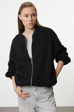 TRENDYOLMILLA Antrasit Fermuarl? Oversize/Genis Kal?p Kal?n Ici Polarl? Orme Sweatshirt TWOAW25SW00122 фото 7