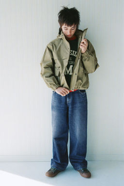 PARKA CORTA BOLSILLOS / Khaki - Zara фото 2