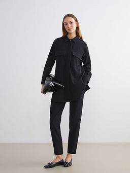 Beli Lastikli Havu? Kesim Dokulu Kad?n Pantolon