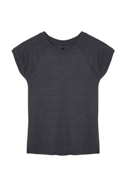 Gri Ay Kol Fitted/Vucuda Oturan Esnek Orme Bluz TWOSS24BZ00088