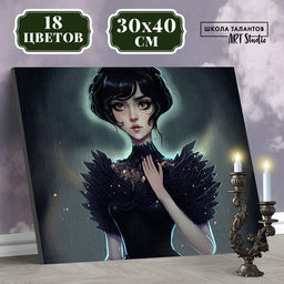 Картина по номерам на холсте Таинственная девушка, 30 40 см, в плёнке