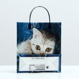 Цена за 10 шт. Пакет Котенок на джинсах, мягкий пластик, 26 x 23 см, 110 мкм - Simaland фото 2