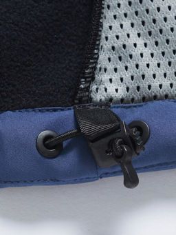 Ветровка женская софтшелл виндстоппер с капюшоном спортивная синего цвета 9616_1S